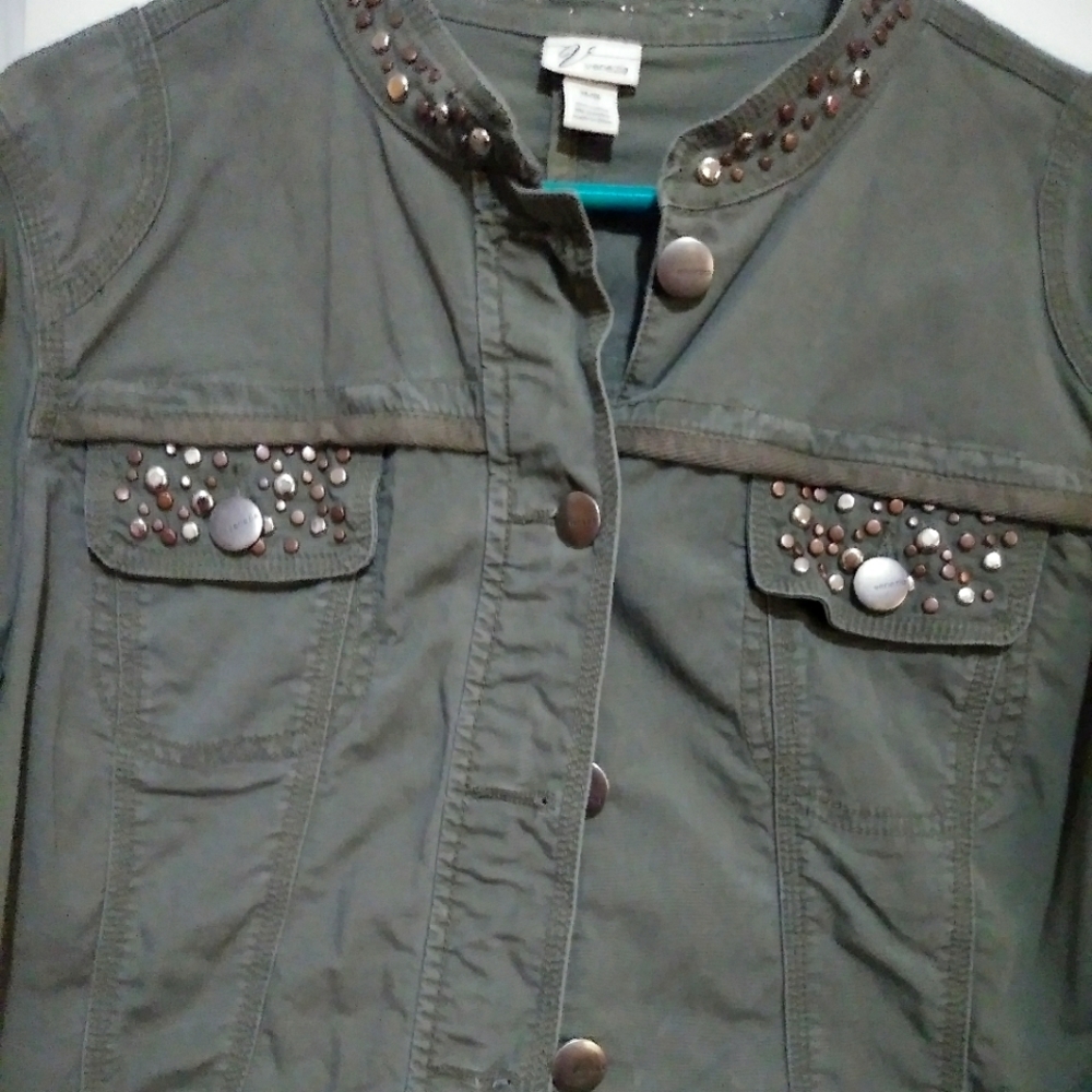 Crop army green jacket